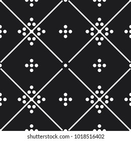 Tile black and white decorative floor tiles vector pattern or seamless background