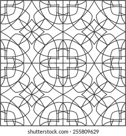 Tile black and white vector mosaic pattern