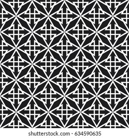 Tile black and white vector pattern or seamless background