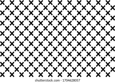 Mosaico negro y blanco x patrón cruzado
