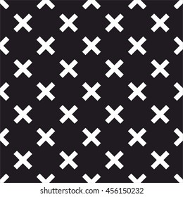 Tile black and white x cross vector pattern