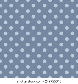 Tile blue vector pattern with polka dots