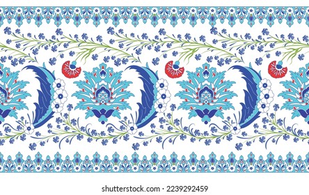 tile border vector inspired by ottoman tile art