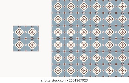 tile ceramic retro abstract shape in geometric seamless pattern style illustration.