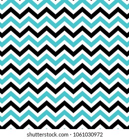 Tile chevron vector pattern with pastel blue and white zig zag background