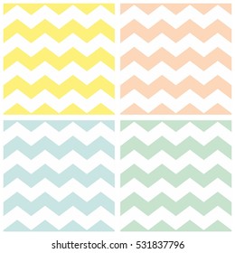 Tile chevron vector pattern with yellow and white zig zag background