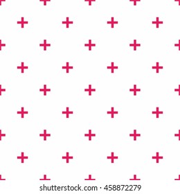 Tile cross plus pastel pink and white vector pattern