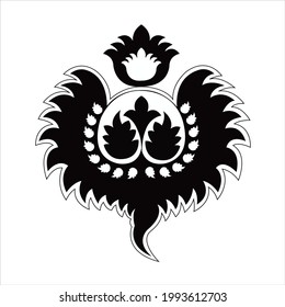 tile design with flower petals in black color on white color background.