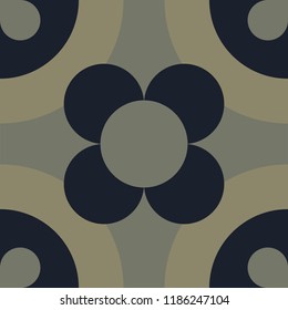 Tile design in modern style, decorative ornament, flower pattern, geometric pattern.