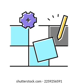 tile dismantling color icon vector. tile dismantling sign. isolated symbol illustration