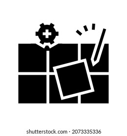 tile dismantling glyph icon vector. tile dismantling sign. isolated contour symbol black illustration