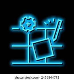 tile dismantling neon light sign vector. tile dismantling illustration