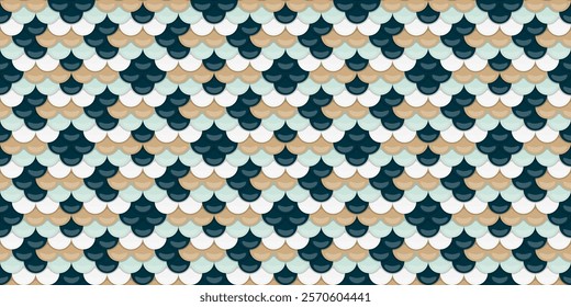 Tile fancy dragon motif. Shape composition on wrapping paper web. Scale fish as cartoon oriental. Elegance print at trendy continuity.