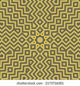 Tile der modischen Textil-Druck Vektor nahtlose Muster geometrische Design. Graue und gelbe goldene Farben.