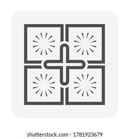 Tile floor construction vector icon consist of square tile floor material laying or installing on floor in perspective view. Interior decoration for kitchen, toilet, bathroom and laundry room in house