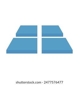 Tile floor construction vector icon consist of square tile floor material laying or installing on floor in perspective view. Interior decoration for kitchen, toilet, bathroom and laundry room in house
