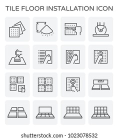 Tile Floor And Construction Work Vector Icon Set Design.