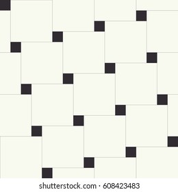 Tile floor in geometrical seamless pattern in beige and black tones.