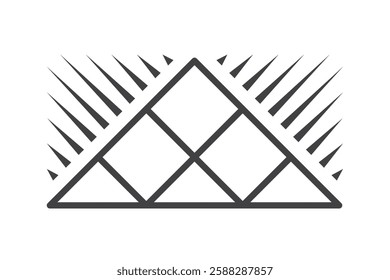 Tile floor icon with cement adhesive isolated on white background. Laying tiles simple shape. Vector illustration