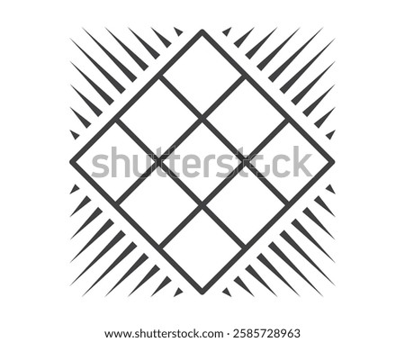 Tile floor icon with cement adhesive isolated on white background. Laying tiles simple shape. Vector illustration