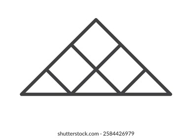 Tile floor line icon isolated on white background. Decorative laying tiles to bathroom, kitchen and others. Vector illustration