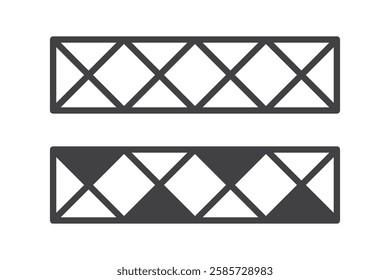 Tile floor line icon isolated on white background. Decorative laying tiles to bathroom, kitchen and others. Vector illustration