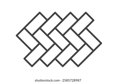 Tile floor line icon isolated on white background. Decorative laying tiles to bathroom, kitchen and others. Vector illustration