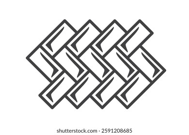 Tile floor line icon isolated on white background. Decorative laying tiles to bathroom, kitchen and others. Vector illustration