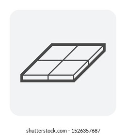 Tile floor material vector icon design in oblique view. That is a floor finishing material for paving or laying to decoration interior and exterior i.e. bathroom, kitchen, toilet and laundry room.