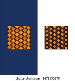 Tile, Floor, Slab, Square, Stripes, Tiles, Wall  Icons. Flat and Line Filled Icon Set Vector Blue Background
