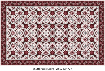Tile frame, ceramic tile pattern design, vintage pattern carpet connection
