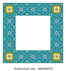 Tile Frame Vector Border Ceramic Pattern Stock Vector (Royalty Free ...