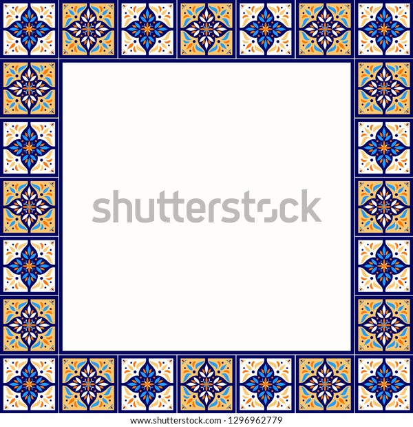 Tile Frame Vector Vintage Border Pattern Stock Vector (Royalty Free ...