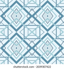 tile geometric graphic seamless patterns on blue