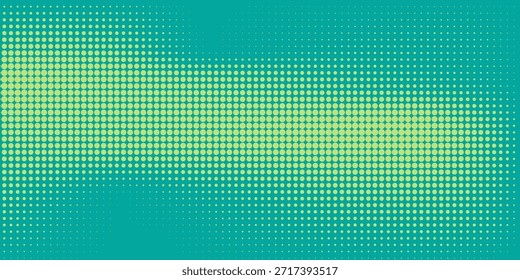 Fundo da arte pop verde azulejo em estilo cômico retrô com projeto de pontos de meio-tom, ilustração vetorial eps10