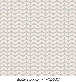 Tile grey and pastel knitting vector pattern or winter background