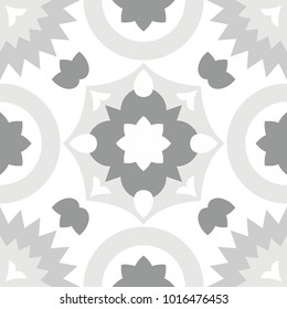 Tile grey and white decorative floor tiles vector pattern or seamless background