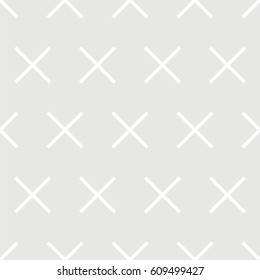Tile grey and white x cross vector pattern