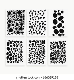 tile grunge spots hand drawn vector decoration button,monochrome,pattern cover set