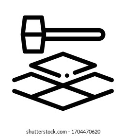 tile hammer icon vector. tile hammer sign. isolated contour symbol illustration