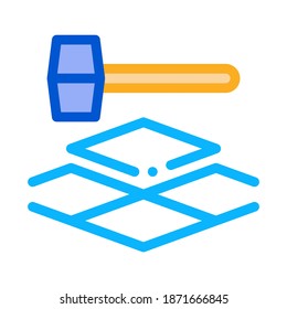 tile hammer icon vector. tile hammer sign. color symbol illustration