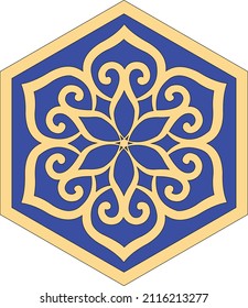 tile hexagon with six pointed ornament