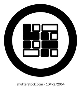 Tile  icon black color in circle