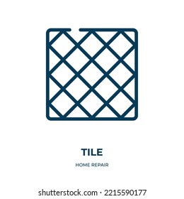 Tile icon. Linear vector illustration from home repair collection. Outline tile icon vector. Thin line symbol for use on web and mobile apps, logo, print media.