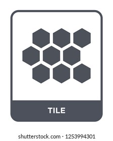 tile icon vector on white background, tile trendy filled icons from Geometric figure collection, tile simple element illustration