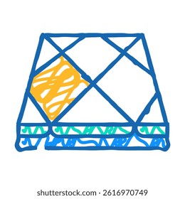 tile layer floor doodle icon sketch vector. tile layer floor sign. isolated symbol illustration