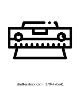 vectorial de icono de medida de longitud de mosaico. signo de medida de la longitud de mosaico. ilustración de símbolo de contorno aislado