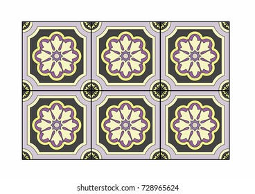 Tile with mauve flower
