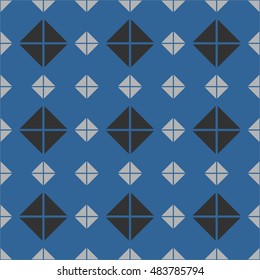 Tile mint blue, grey and black vector pattern or website background