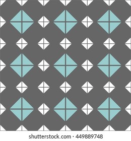Tile mint green, grey and white vector pattern or website background